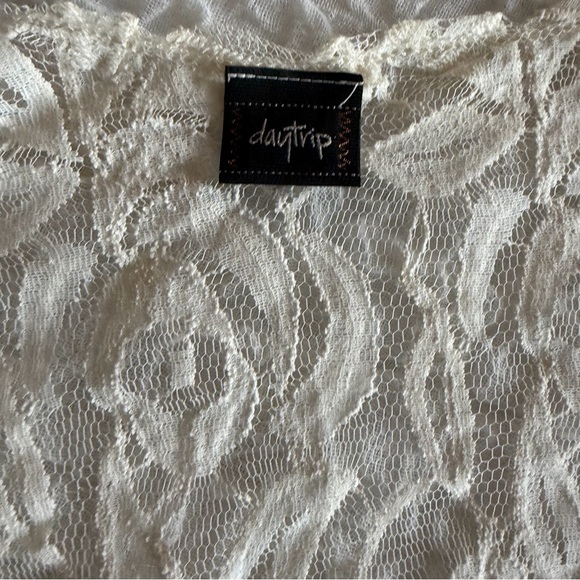 Daytrip Anthropologie Lace Fringe Kimono Cardigan XL Boho Festival - Picture 4 of 9